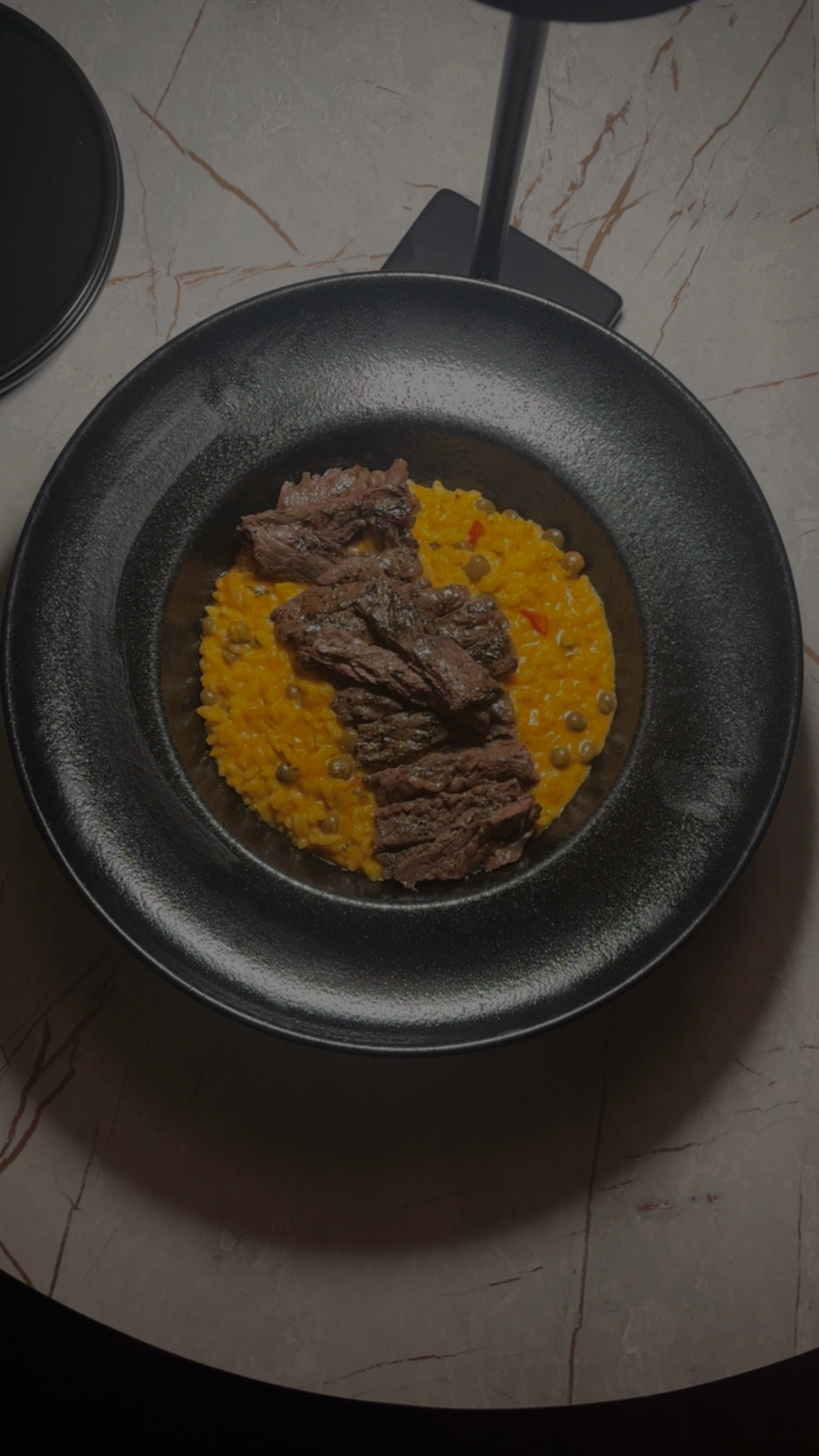 Risotto de Gandules y Churrasco